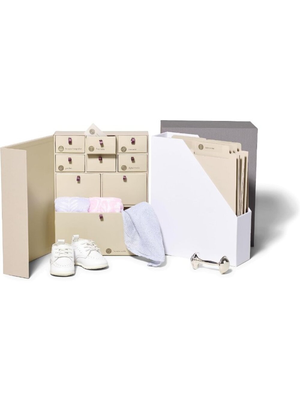Deluxe Baby Keepsake Box & Memory Organizer - Slate Color, No Customization